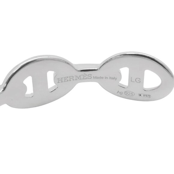 HERMES Chaine d'Ancre Bangle Size LG SV925 Silver - Picture 3 of 4